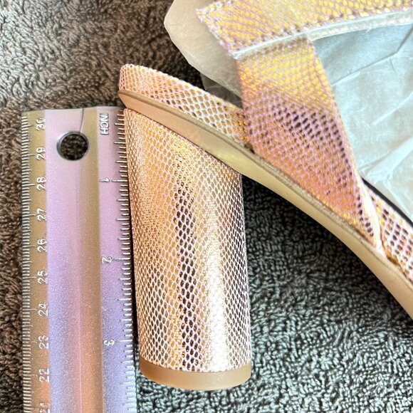 Franco Sarto Womens Size 7 7M Osmina Rose‎ Gold Block Dress Heel Sandals Shoes - Picture 14 of 14